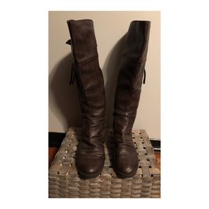 High brown boots